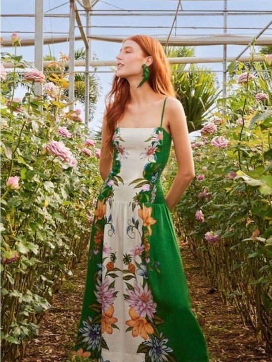 FARM Rio Dresses & Skirts - Farm Rio Off-White Sweet Bloom Dreamscape Lenzing™ Ecovero™ Euroflax™ Midi